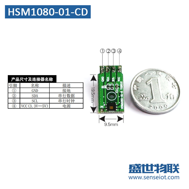 HSM1080-01-CD 温湿度传感器 CO2空气净化模组 多合一气体模块图片