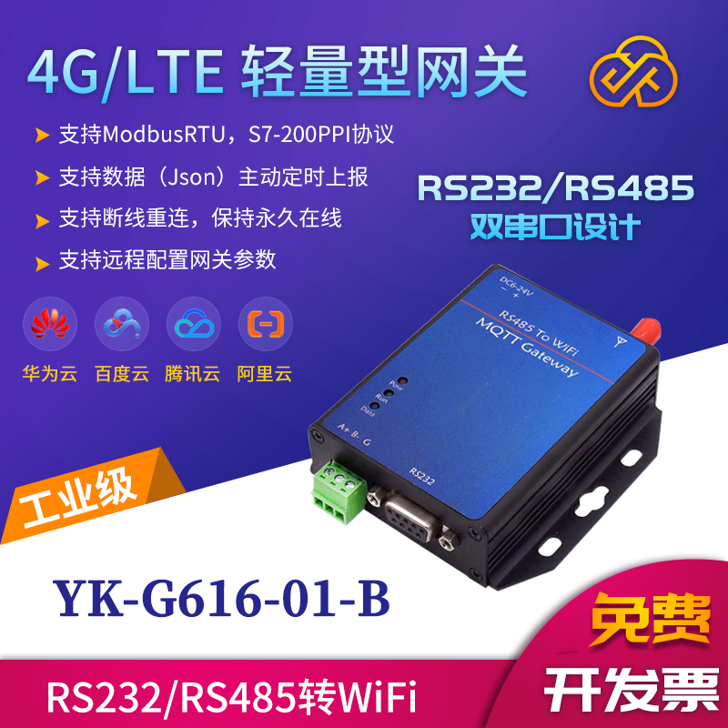 G616 RS485转WIFI Modbus/PLC转MQTT物联网网关模块图片
