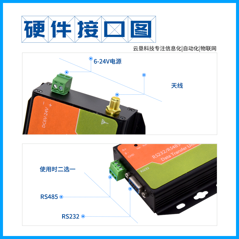 D630 RS232/485转WiFi 串口服务器 TCP/MQTT透传模块图片