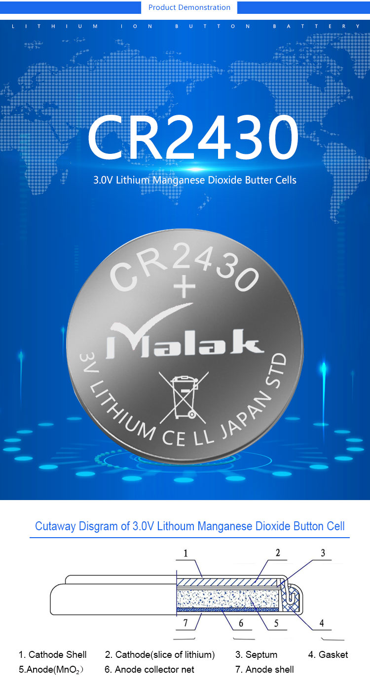CR2430_3V_285mAh 大容量物联网电池图片