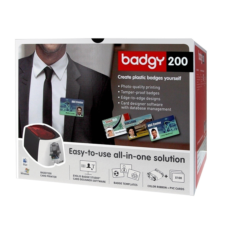 Evolis badgy 证卡打印机工作证IC门禁卡学生证PVC卡片制卡机图片