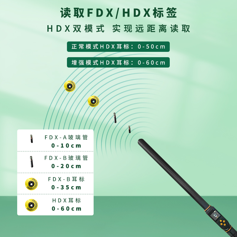 RFID测温标签手持式棒形识读器 电子耳标扫描仪数据采集器图片