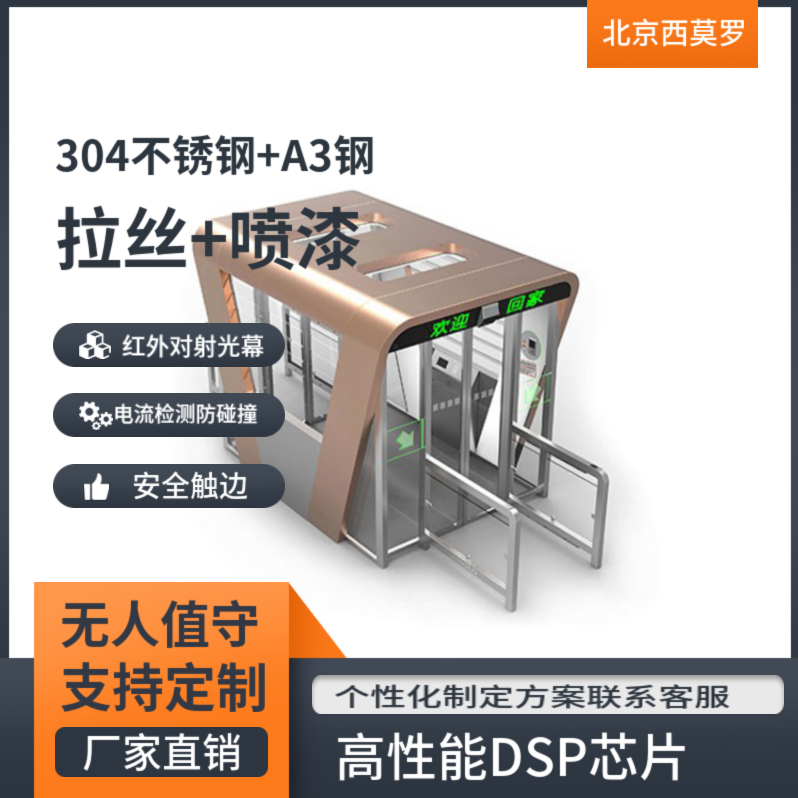 智慧小区门口无人值守门岗双门控制闸机图片