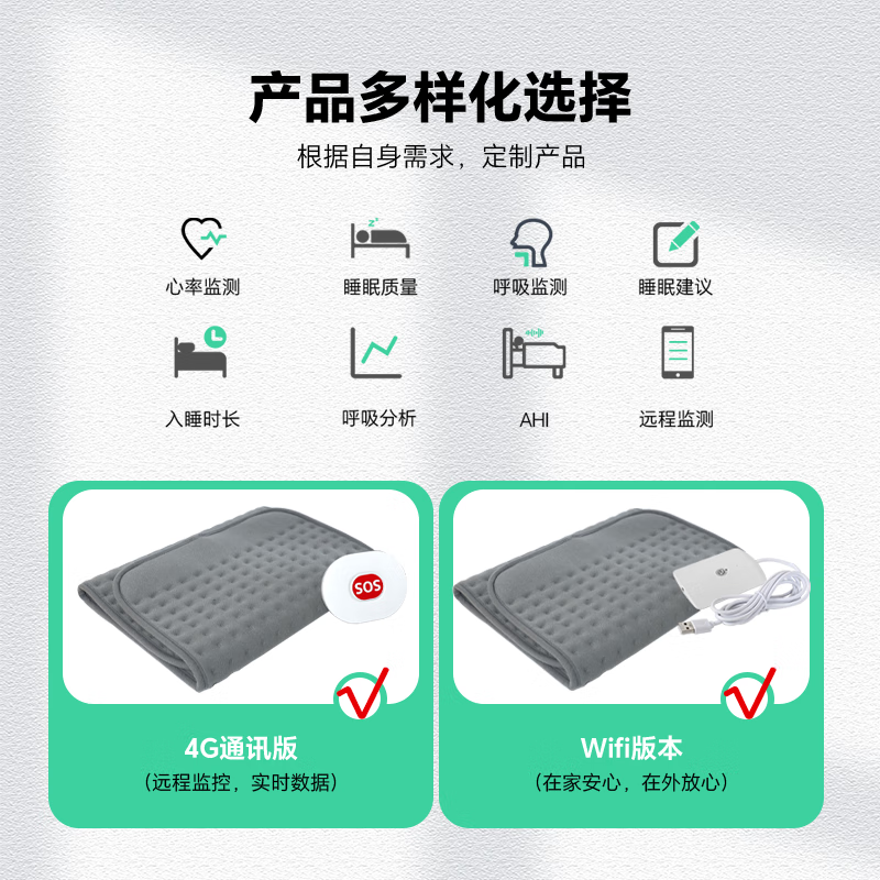 实力工厂4G/WiFi智能睡眠监测带 家用床垫智慧养老适老化快速打样图片