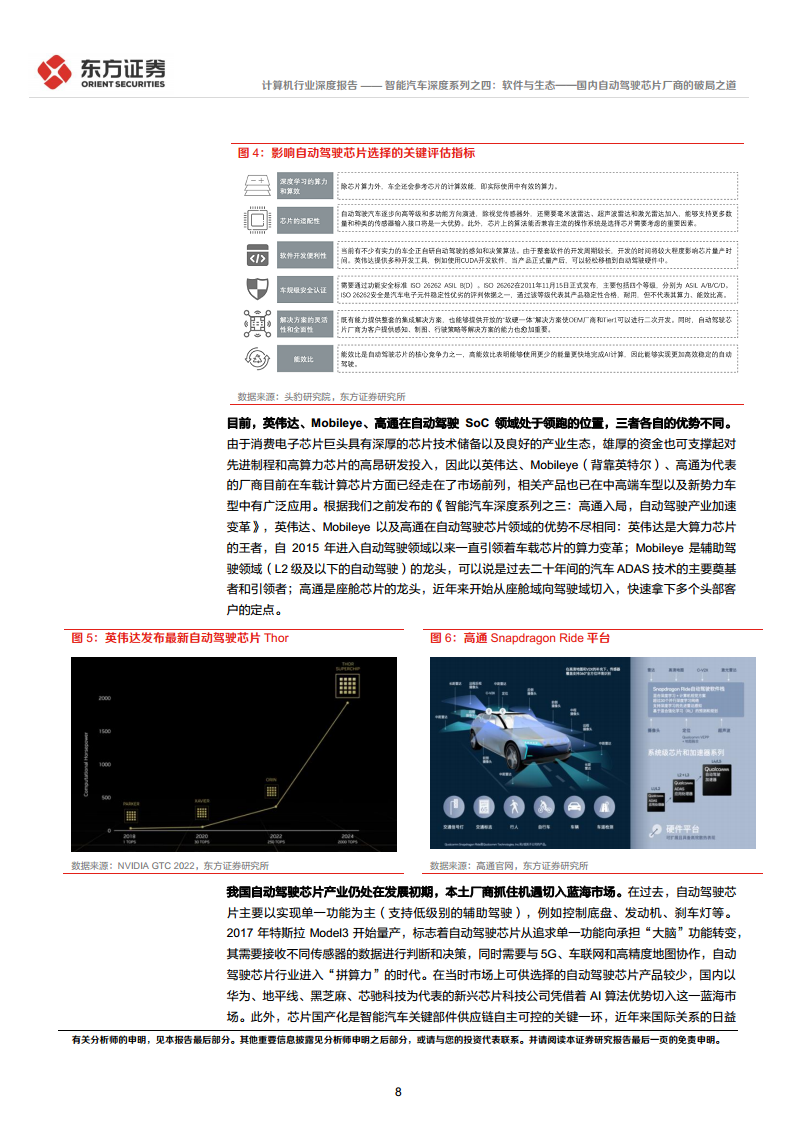 智能汽车深度系列之四:软件与生态——国内自动驾驶芯片厂商的破局之道图片