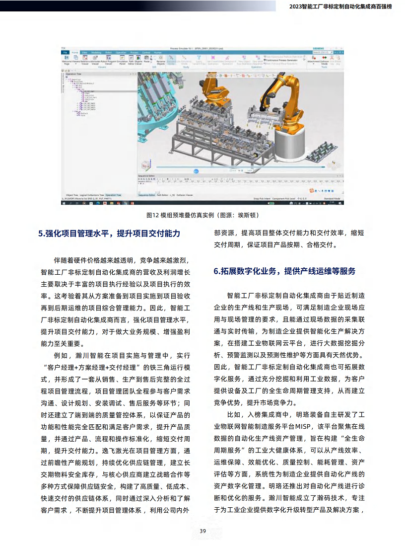 2023智能工厂非标定制自动化集成商百强榜暨研究报告图片