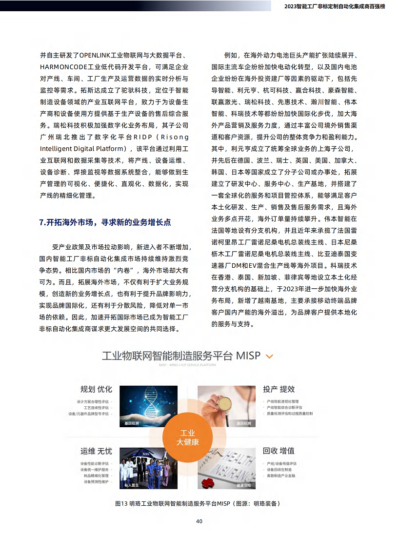 2023智能工厂非标定制自动化集成商百强榜暨研究报告图片