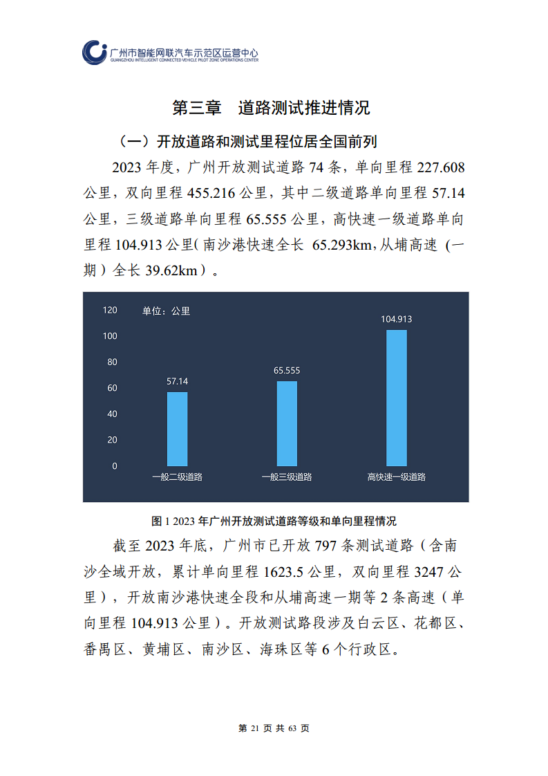 广州市智能网联汽车道路测试和应用示范运营年度工作报告(2023年)图片