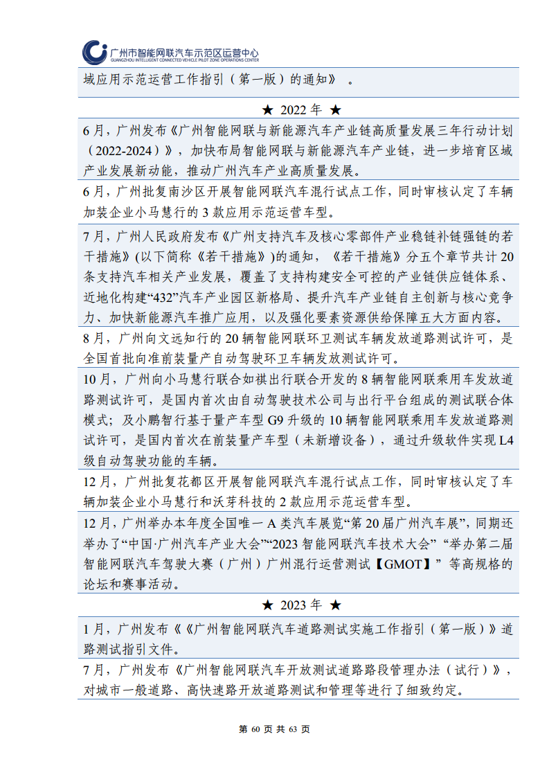 广州市智能网联汽车道路测试和应用示范运营年度工作报告(2023年)图片