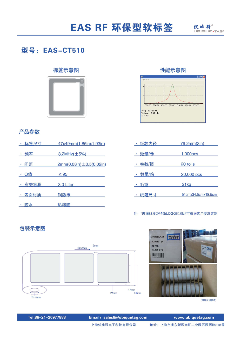 EAS RF环保型软标签CT510图片
