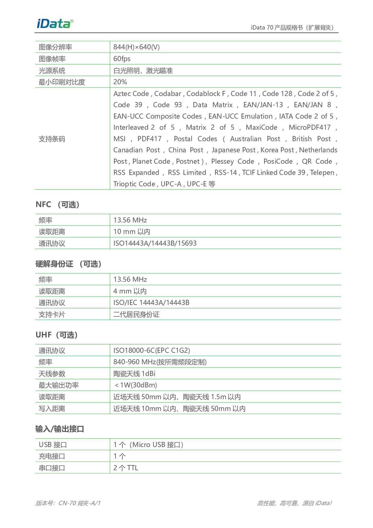 iData 70 移动智能终端图片