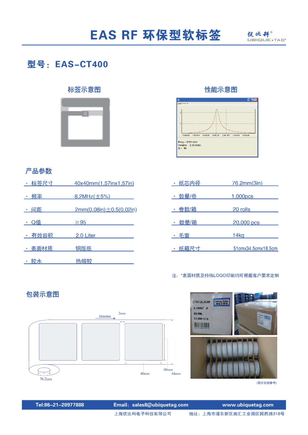 EAS RF环保型软标签CT400图片