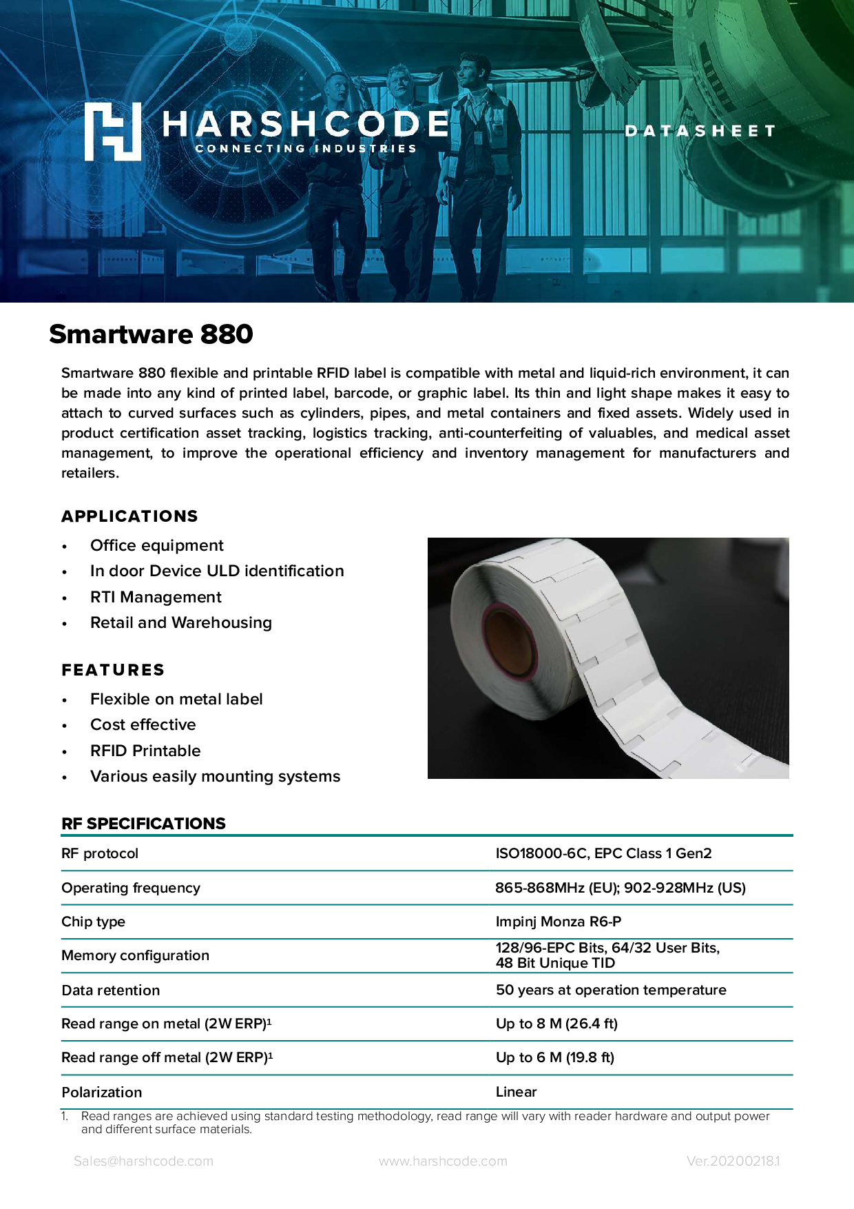 RFID 柔性可打印抗金属标签图片