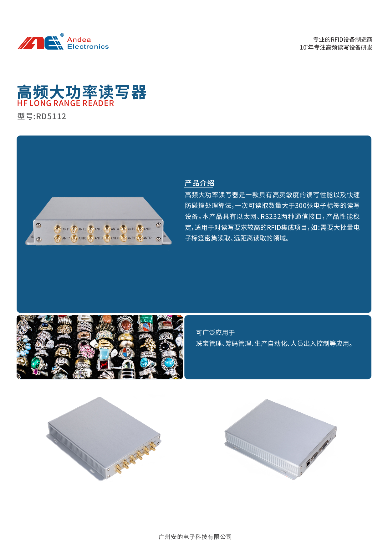 RFID高频大功率远距离十二通道读写器RD5112图片
