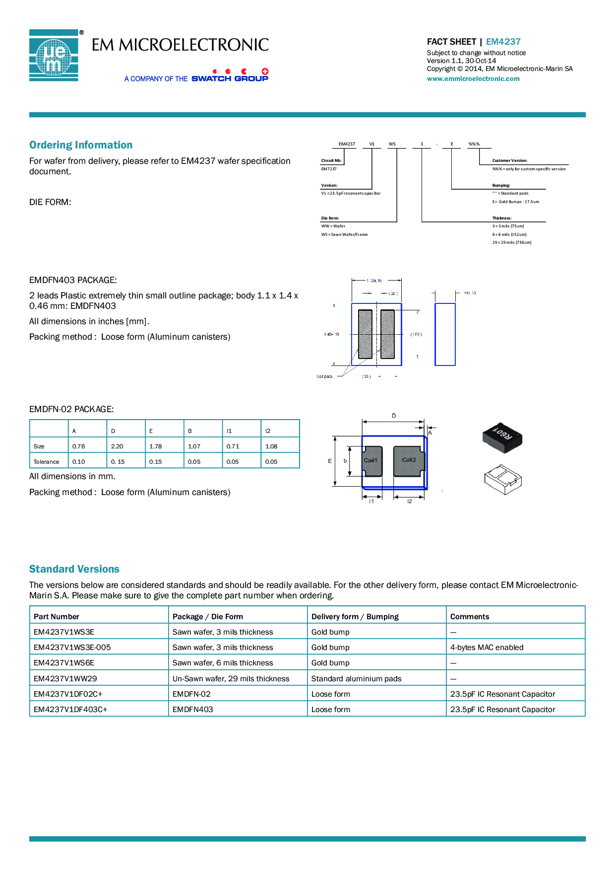 EM4237高安全ISO/IEC 15693芯片图片
