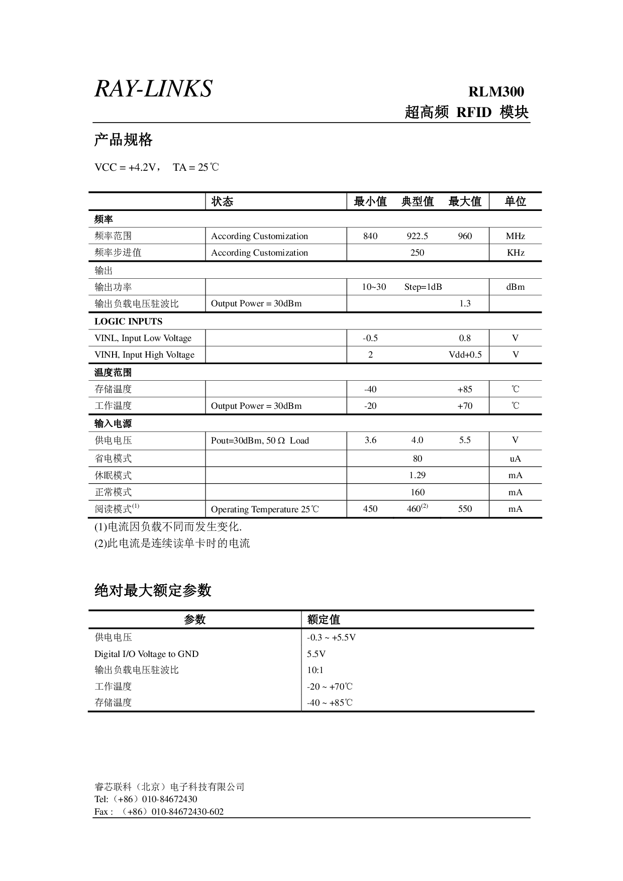 超高频RFID模块RLM300图片