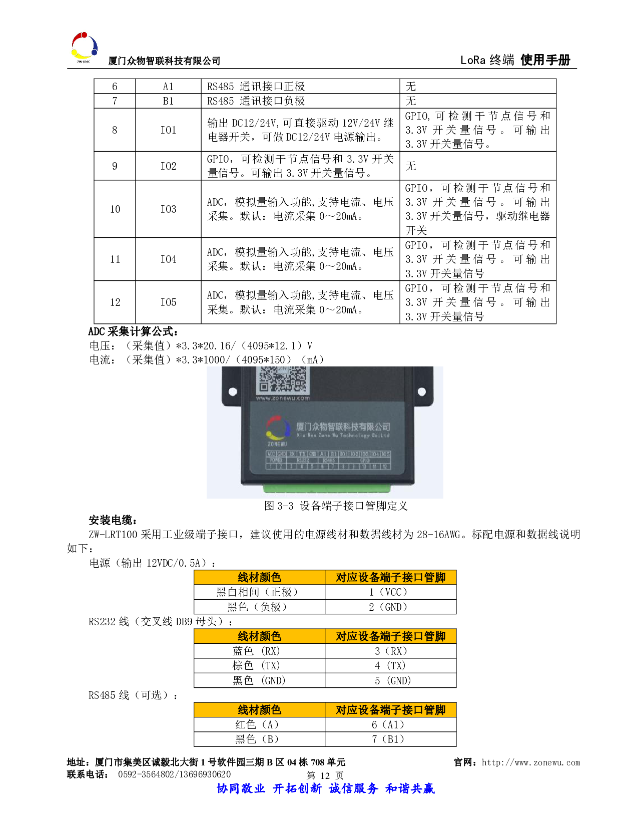 LoRa终端ZW-LRT100  LoRa无线传输 LoRaWan 端子形态 LoRa To RS485 ModBus图片
