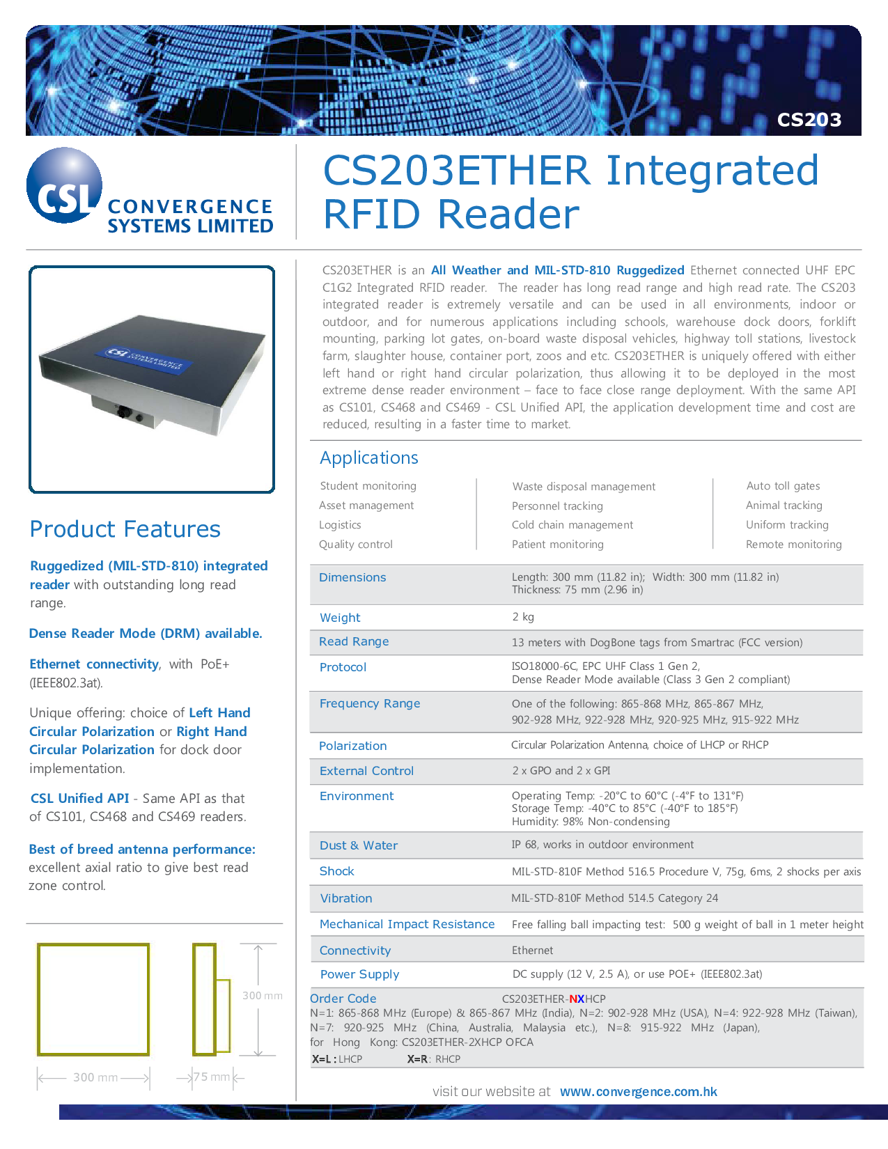 RFID超高频一体式读写器CS203图片