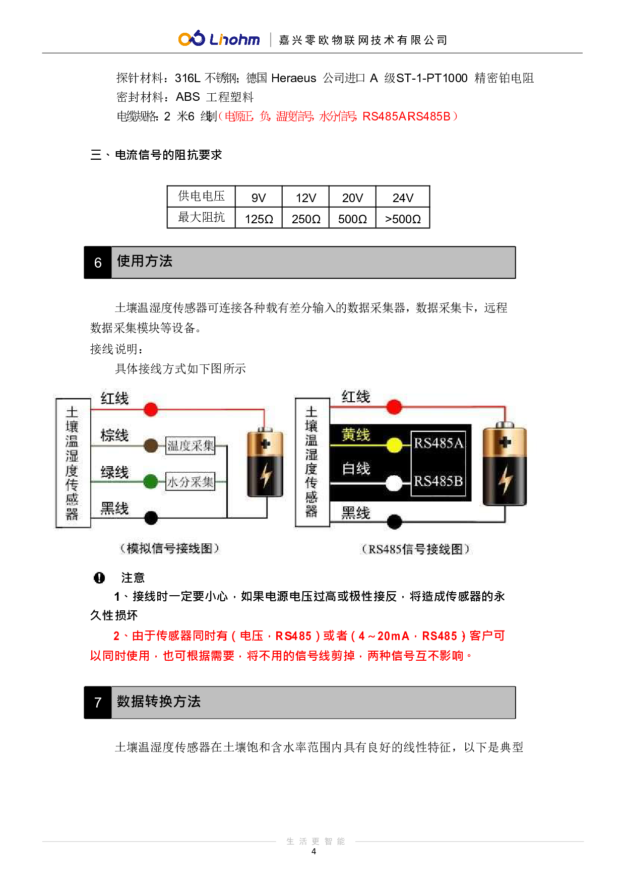 土壤温湿度传感器水分检测量仪湿度计农业大棚花卉蔬菜科研墒情图片