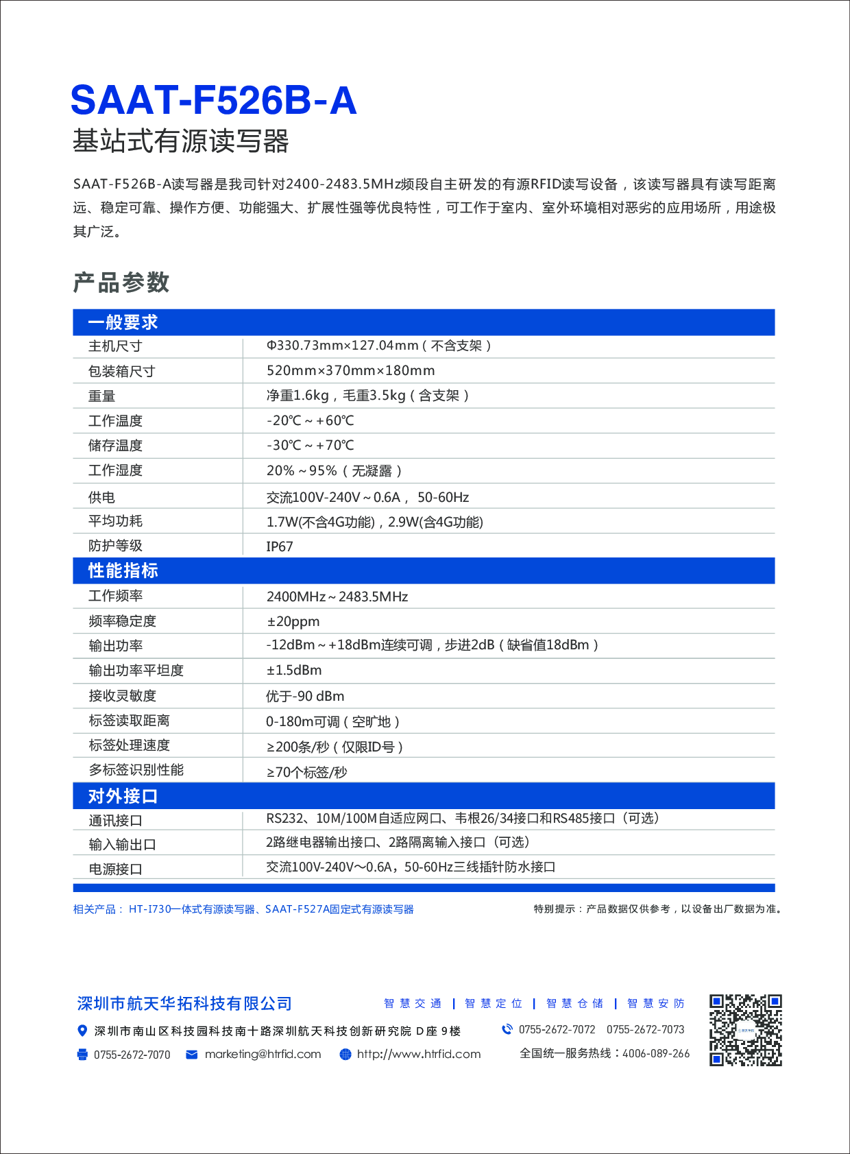 SAAT-F526B-A 基站式读写器图片