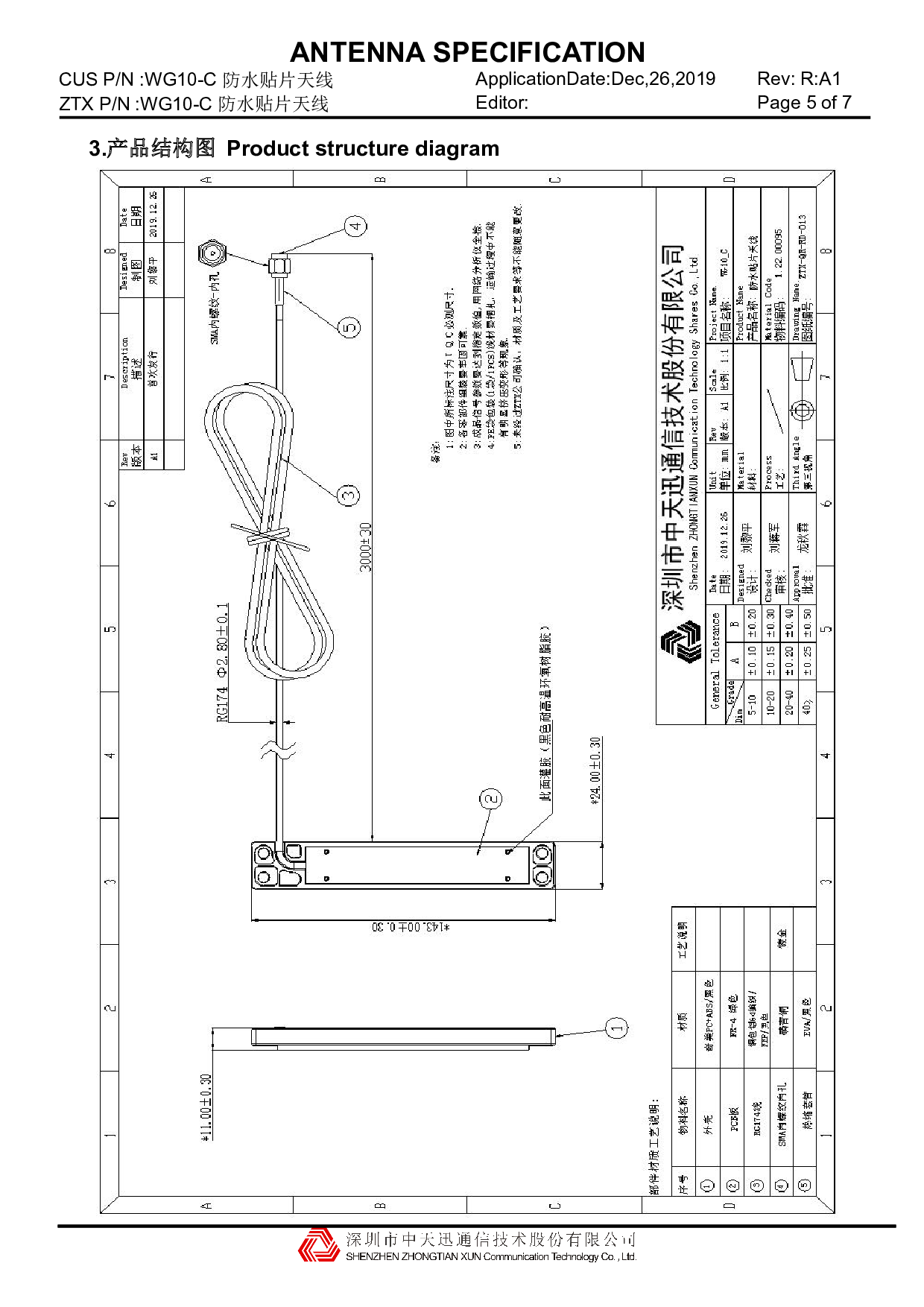 全频段防水天线 GSM900/1800+B1/3/5/8/38/39/40/10+TD-A/F+wcdma1/8+cdma图片