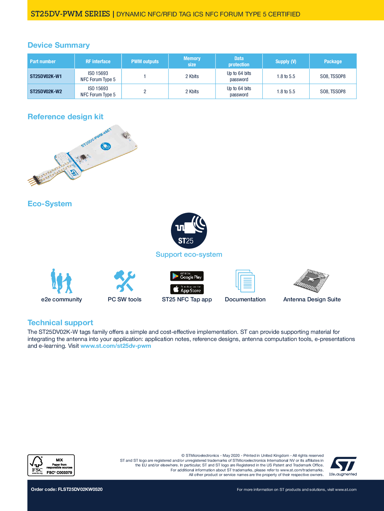 ST25DV-PWM系列动态NFC/RFID 标签图片