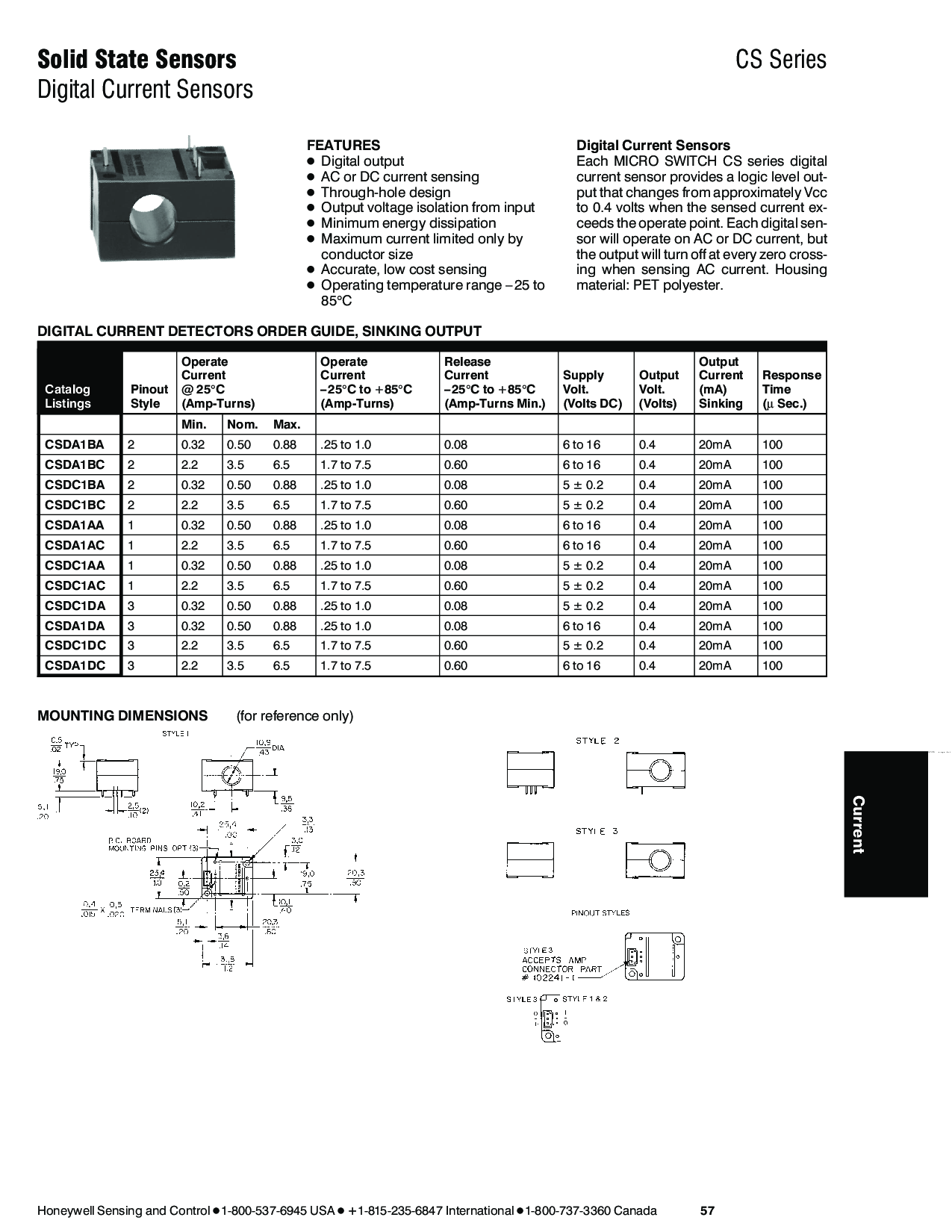 数字式电流传感器 CSDA1BA-S图片