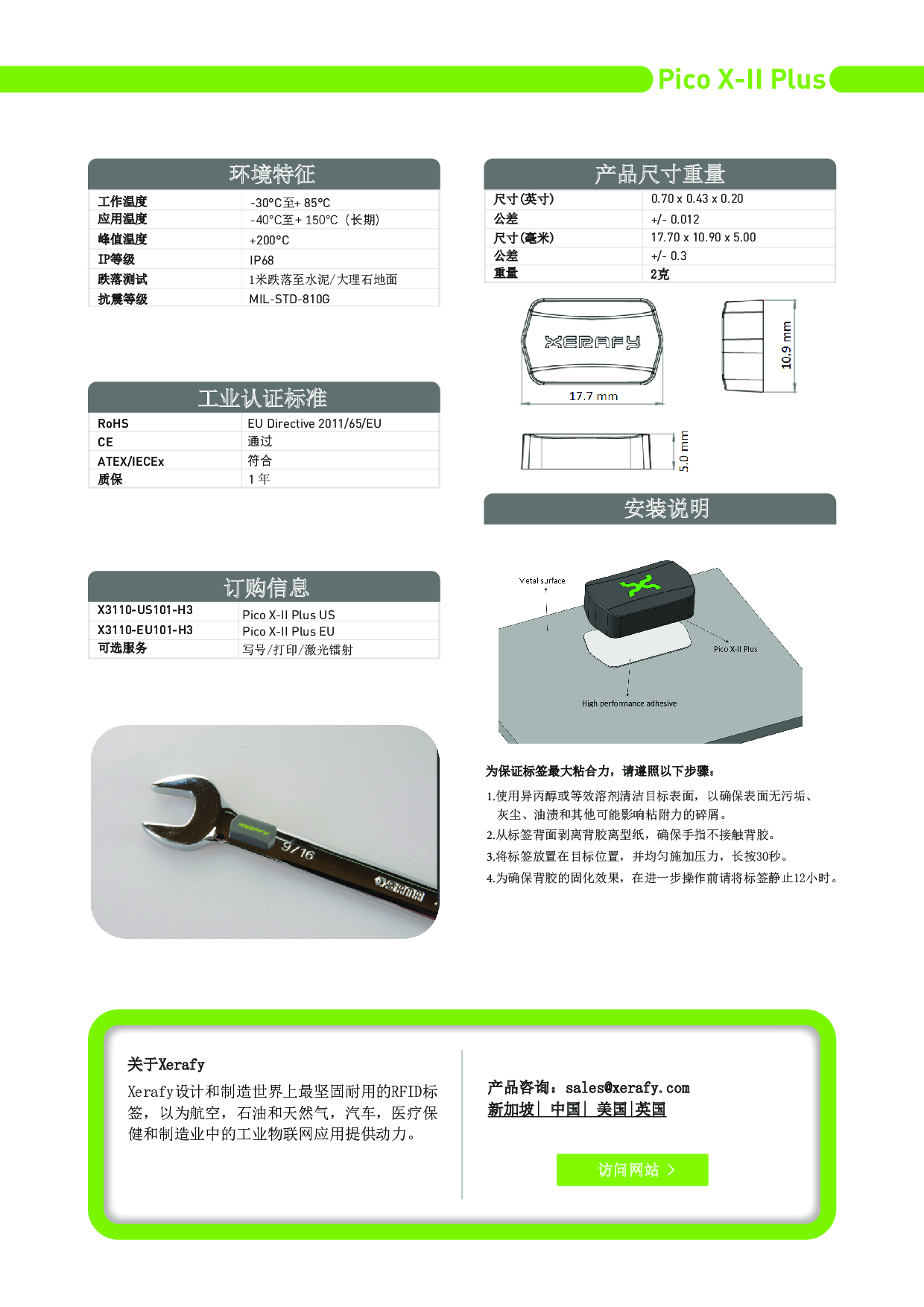 Pico X-II Plus 抗金属RFID标签图片