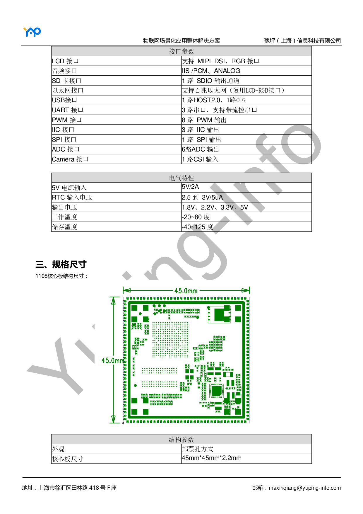 RK1108HK_核心板_产品规格书 （中文版）V1.1图片