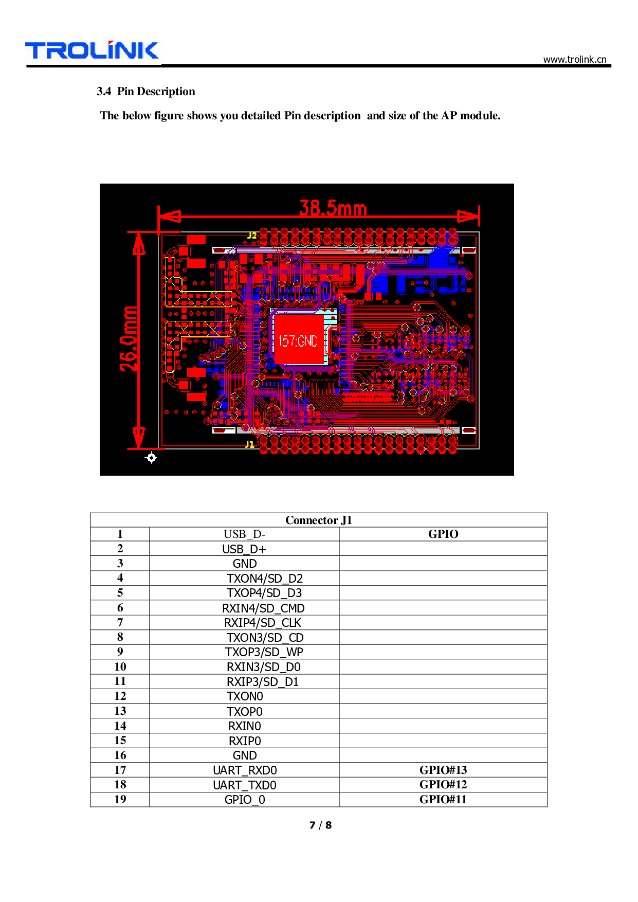 路由模组 AP模组 无线MT7688AN模块方案图片