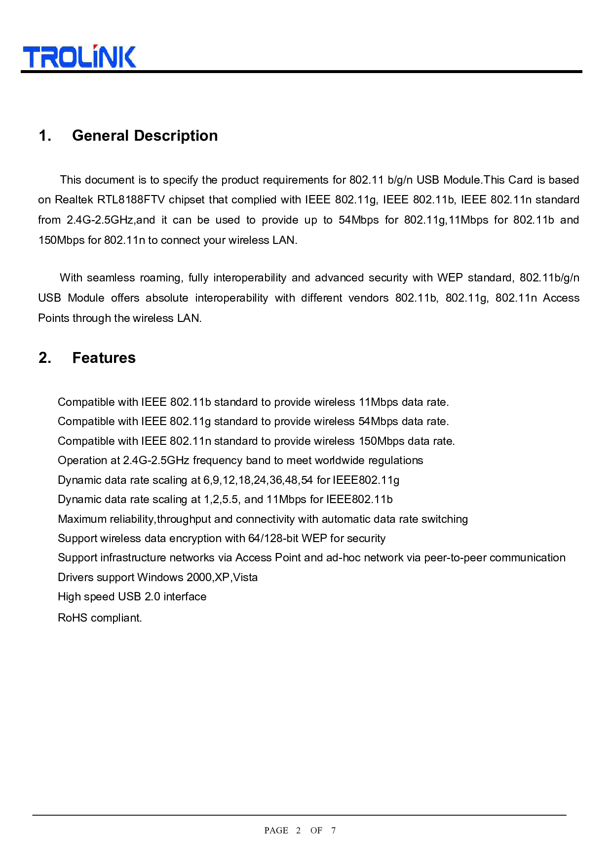 网卡模块 WiFi模块 无线RTL8188FTV模块方案图片