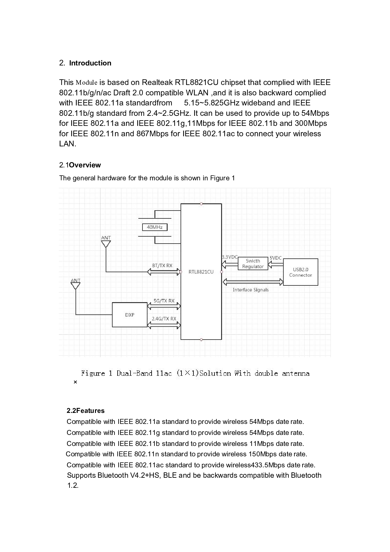 网卡模块 WiFi模块 无线RTL8821CU模块方案图片