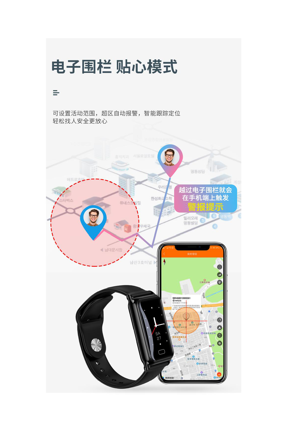 健康定位手环图片