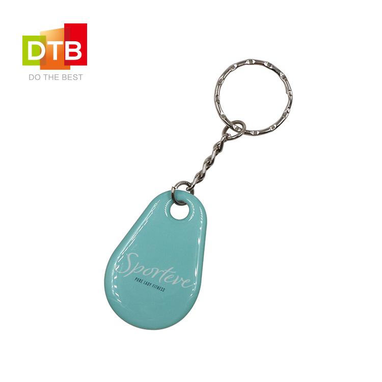 DTB非接触型高频智能读写滴胶卡 ic非金融水滴状胶印门禁卡定制图片