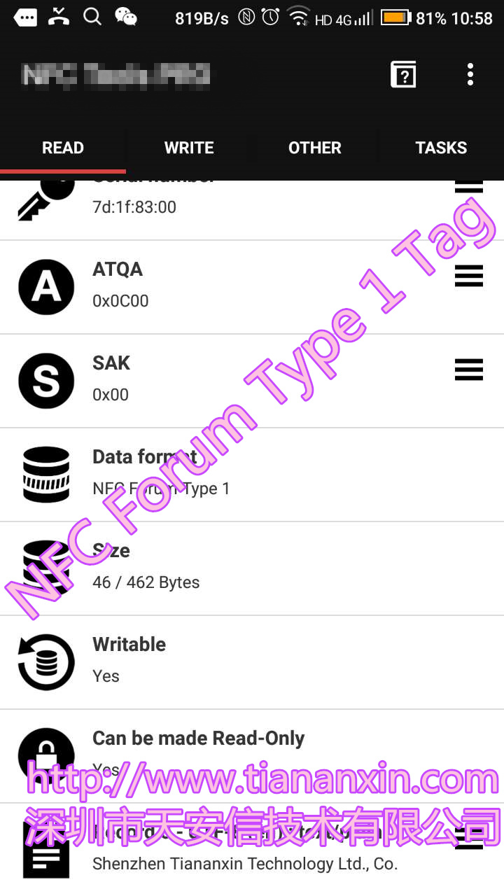 NFC Forum Type 1 Tag白卡, nfc t1t图片