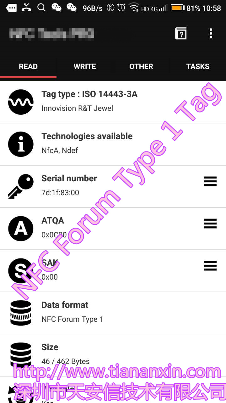 NFC Forum Type 1 Tag白卡, nfc t1t图片