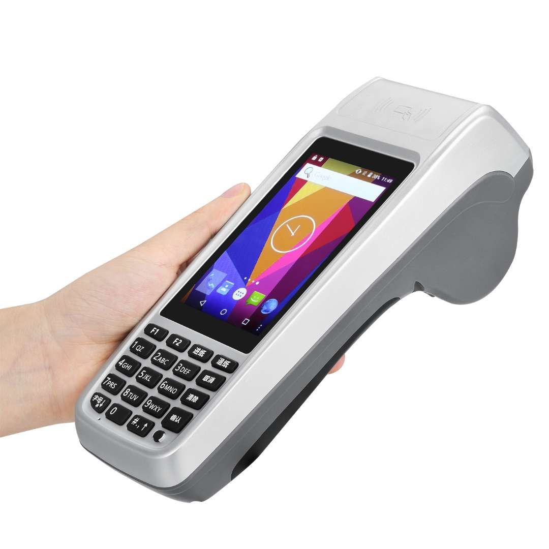 新款RFID阅读器条码采集PDA 可热敏打印小票高频RFID刷卡机 图片