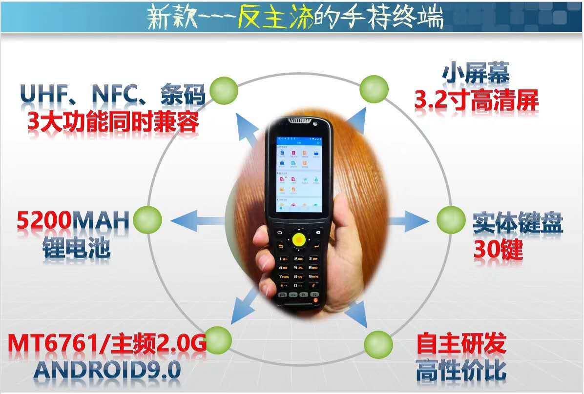 android9.0 UHF RFID+NFC+条码扫描三大功图片