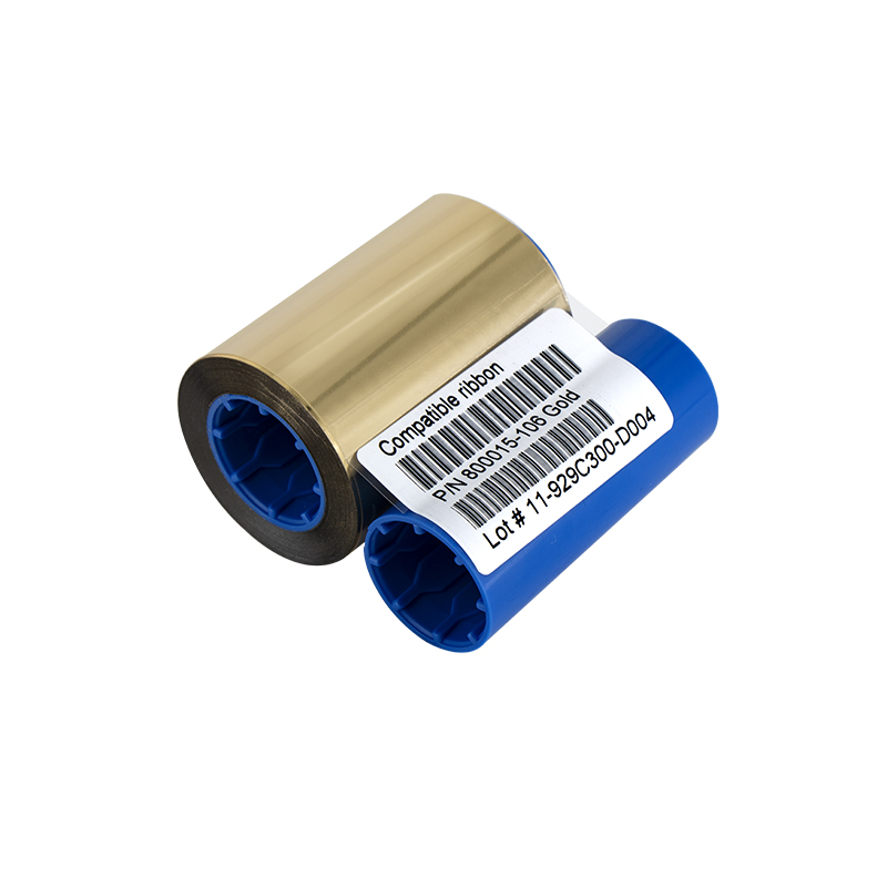 可得 斑马兼容色带 800015-106 金色 1000张 适用于 P300C P310i P310F P330i P400C P420C P420i P500C P520i P600C 证卡打印机图片