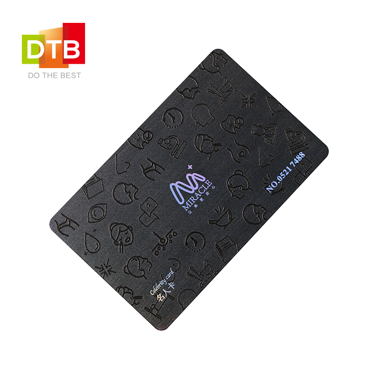 DTB 新品上市 黑色PVC料 镭射LOGO 浮雕哑光面 VIP医疗美容会员卡图片