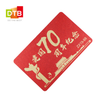 DTB 定制周年纪念卡 红色双面拉丝金pvc标准卡 养生会所会员金卡