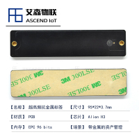 【95*22*3.7mm】金属货架防水耐高温PCB超高频抗金属RFID电子标签