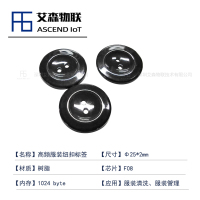 高频NFC rfid纽扣洗衣标签 双孔防水耐高温服装洗涤电子标签