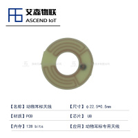 艾森物联定制款养殖场猪耳环专用RFID电子标签 羊马牛专用超高频电子耳标