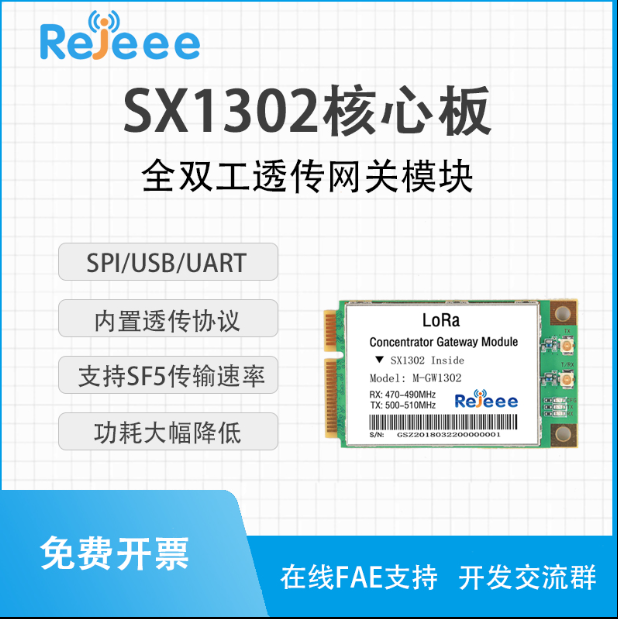 升级版SX1301/ SX1302/全双工透传LoRa网关模组图片