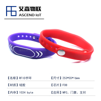 F08芯片NFC面接触式身份手环 医院SPA定制防水耐高温RFID硅胶腕带
