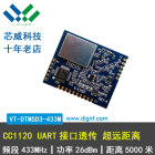 VT-DTMSD3-4331w超远距离5000米433m无线收发一体串口模块窄带数据传输类ax5043
