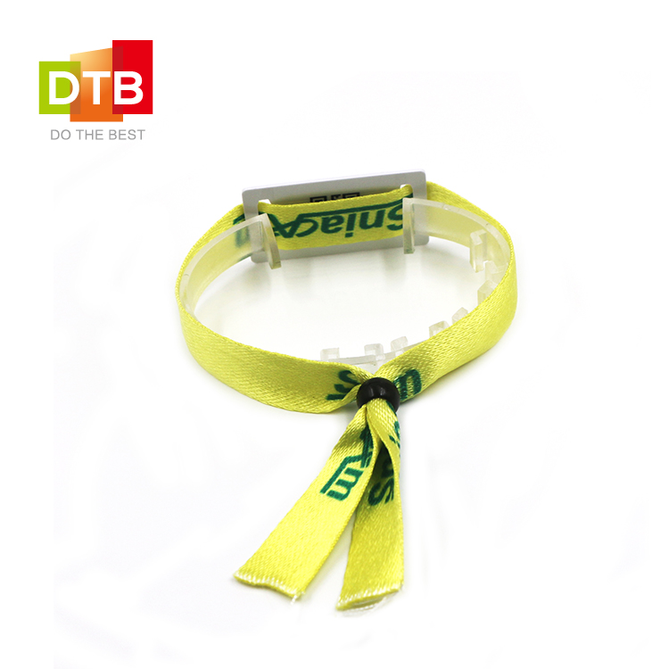 DTB 一次性门禁管理手腕带 NFC绿色手环带 可回收RPET编织腕带图片