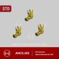 SMA座子、SMA接头、天线座子；SMA-K Bended Q4 ,DIP connector弯头连接器