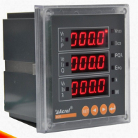 数字化三相四象限表LED显示96外形开孔88X88mmACR220E用于开关柜配电房嵌入和壁挂式